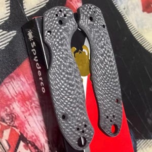 Fits Spyderco Para 3 CUSTOM Carbon Fiber Scale Set - Spyderco Upgrade Hardware - PM3 Scales - Knife Customization - One Set