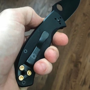 Spyderco Tenacious + Ambitious + Resilience + Persistence • GOLD TITANIUM Pocket Clip Screws • 3x Pocket Screws Spyderco Custom Clip Screws