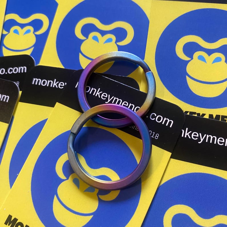 Extra Thick Split Ring Solid Titanium Gr5 1.25” Diameter Rainbow Anodized - 1x Per Order Keychain Custom Quality TITANIUM Grade 5 Everyday image 3