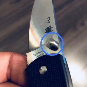Fits Spyderco Pingo CUSTOM Titanium Laser Step Thumb Stud • 1x Stud Per Order