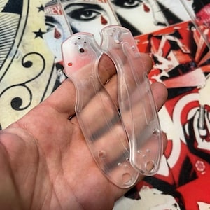 Spyderco Para 3 Replacement Scale Set / Crystal CLEAR Smooth Finish / CNC Knife Upgrades / Spyderco Paramilitary 3 Only - 2x Scales