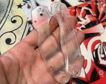 Spyderco Para 3 Replacement Scale Set / Crystal CLEAR Smooth Finish / CNC Knife Upgrades / Spyderco Paramilitary 3 Only - 2x Scales