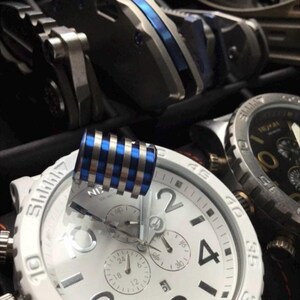 Cordón de titanio con borde retorcido, anodizado azul, 1 cordón por pedido, corte rápido de 40 pies por minuto, cuentas CIVIVI de Benchmade Spyderco Emerson Hinderer