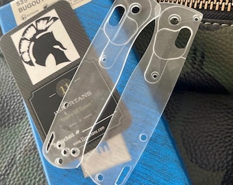 Adatto per Benchmade Bugout CUSTOM CNC Scale / Clear View Scales - Un set - Costruzione in acrilico trasparente Benchmade Upgrade Scales leggere