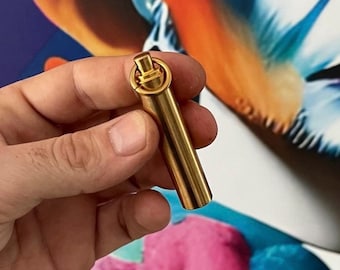 MID-EDC Capsule • Micro Stash • Conceal Pill Case - Keychain Carry • Waterproof • Brass / 1x Capsule Pill Holder Pocket Gear Tools