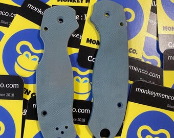 Juego de cachas Spyderco Para 3 CUSTOM G-10 CNC - Un juego / Color azul claro. Cuchillos Spyderco PM3. Cachas para cuchillo Spyderco Para 3.