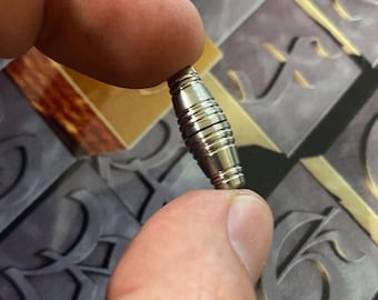 Titanium Vase Cut Lanyard Bead / SILVER / 1x Bead Per Order / 40fpm Speed Cut / Hinderer Benchmade Spyderco Emerson CIVIVI