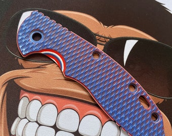 Fits Hinderer XM-18 3.5” - DIAMOND GRIND Custom G-10 Scale / One Scale  - Blue Fade
