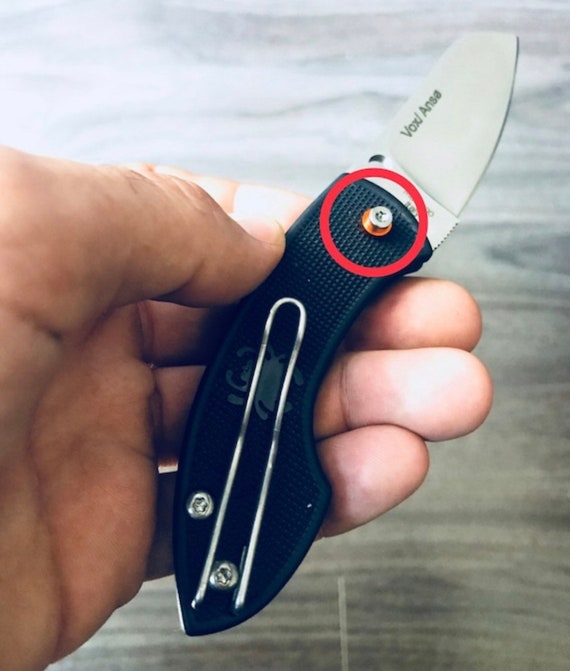 Fits Spyderco Pingo CUSTOM Titanium Orange Ribbed Pivot - 1x Pivot