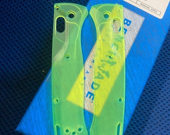 Past op Benchmade Bugout CUSTOM CNC-weegschaal / doorzichtige groene weegschalen - één set - doorzichtige acrylbouw Benchmade upgrade lichtgewicht weegschalen