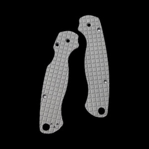 Fits Spyderco Paramilitary 2 CUSTOM Aluminum CNC Scale / SP2#ET - One Set / Raw Silver