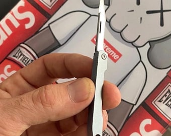 MICRO Folding Pocket Knife Every Day Carry Lightweight Aluminum Build Custom Precision Cutting Replaceable Blade Pocket Box Cutter