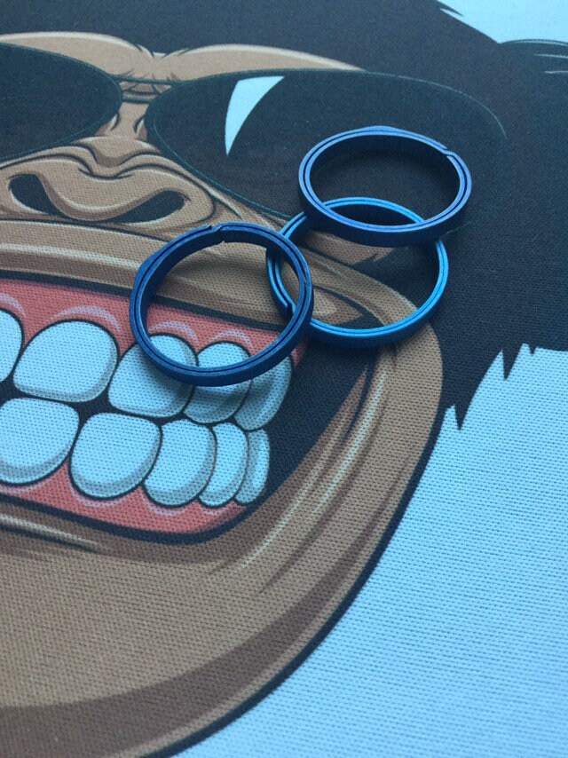 Titanium Split Ring • EDC • Anodized Blue • 1.1