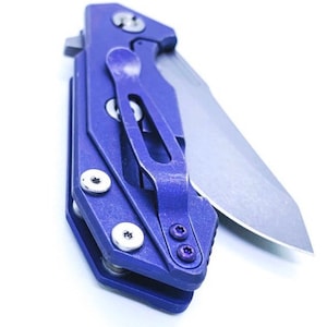 Serve para Rick Hinderer Modelos Titanium PURPLE TORX Pocket Clip + Fuller Tab Parafusos Grau 5 Titanium Hinderer Xm-18 Xm-24 Jurassic • 4x Parafusos