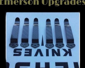 Fits Emerson Knife Models Lightweight Carbon Fiber Pocket Clip Custom Knife Replacement Clip Emerson Knives Emerson Parts 1x Pocket Clip