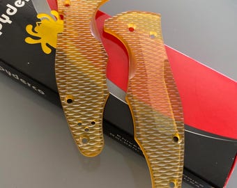 Juego de escamas de repuesto para Spyderco Yojimbo 2 con agarre extra y patrón escamado. Mejoras para cuchillos Spyderco. Solo Spyderco Yojimbo 2. Juego de escamas ligero.