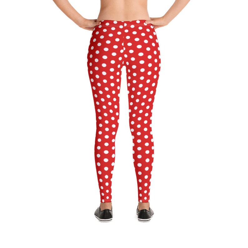 Minnie Mouse Polka Dot Red Leggings Women's Pants Disney | Etsy