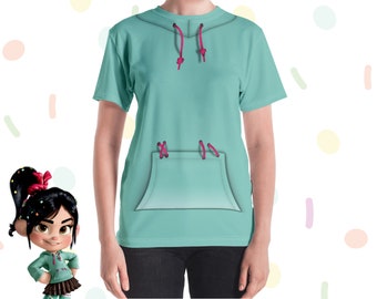 Vanellope Real Racer Camiseta Sugar Rush Top Disfraz femenino de Disney Wreck It Ralph Von Schweetz Cosplay