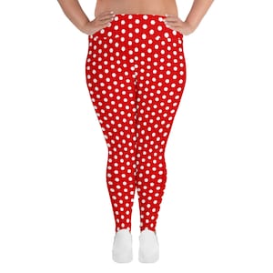 Minnie Mouse Polka Dot Red Leggings Women's Pants Disney World Disney Land  