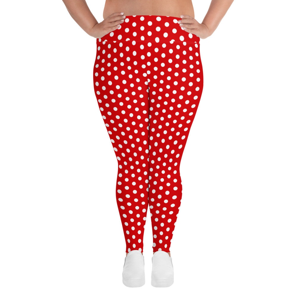 Minnie Mouse Polka Dot Red Leggings Women's Plus Size Pants Disney