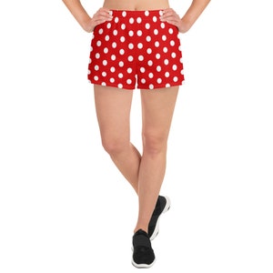 Pantaloncini corti atletici da donna di Minnie mouse Red Dot Disney World