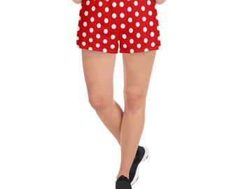 Pantaloncini corti atletici da donna di Minnie mouse Red Dot Disney World