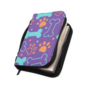 Vibrant Pet-Themed Bible Cover, Cute Dog Lover Gift, Stylish Religious Accessory, Paw Print Bible Case, Fun Church Accessory
