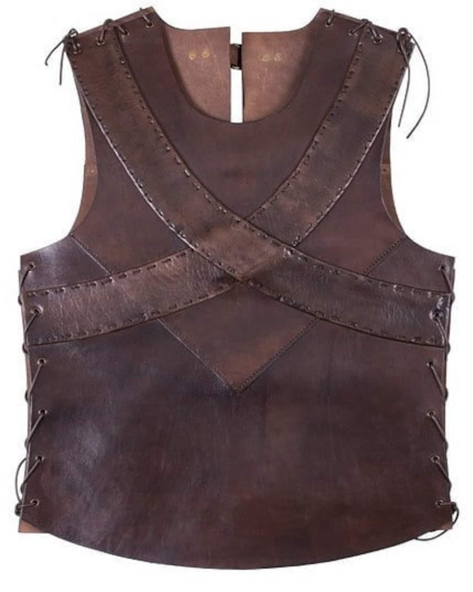 Leather breastplate with crossed bands Etsy