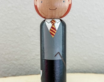 Ron Weasley, Harry Potter Kokeshi Peg Doll, Doll House, Collectable, Boy who lived