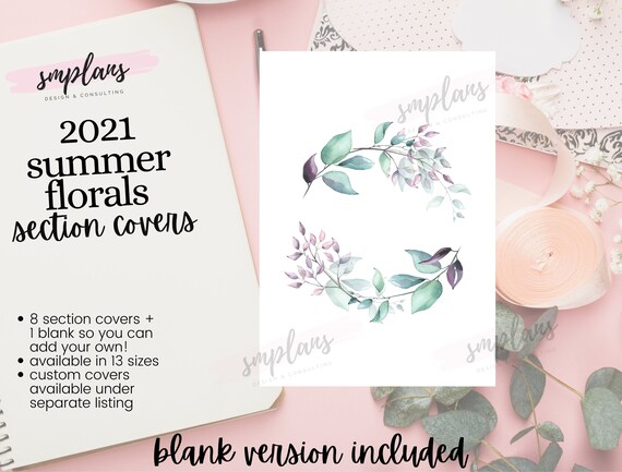 2021 Summer Florals Section Covers A5 Rings 2021 Summer Florals Section Covers A5 Rings