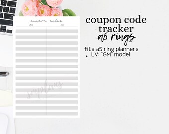 Refreshed Coupon Code Tracker - Refreshed - A5 Rings - Wish List
