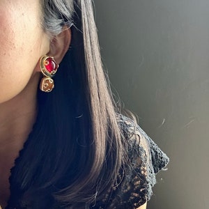 Vintage Givenchy Cabochon Clip On Earrings