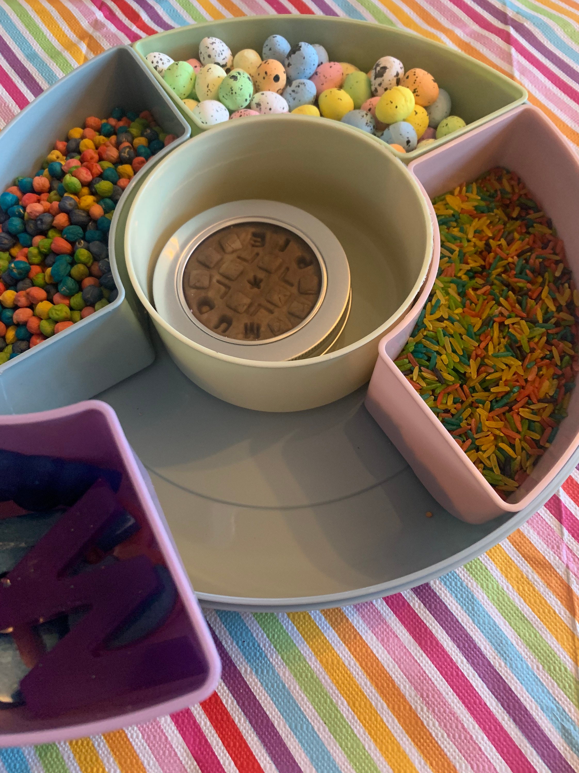 Sensory play tray with compartments and lid / tuff tray / Etsy