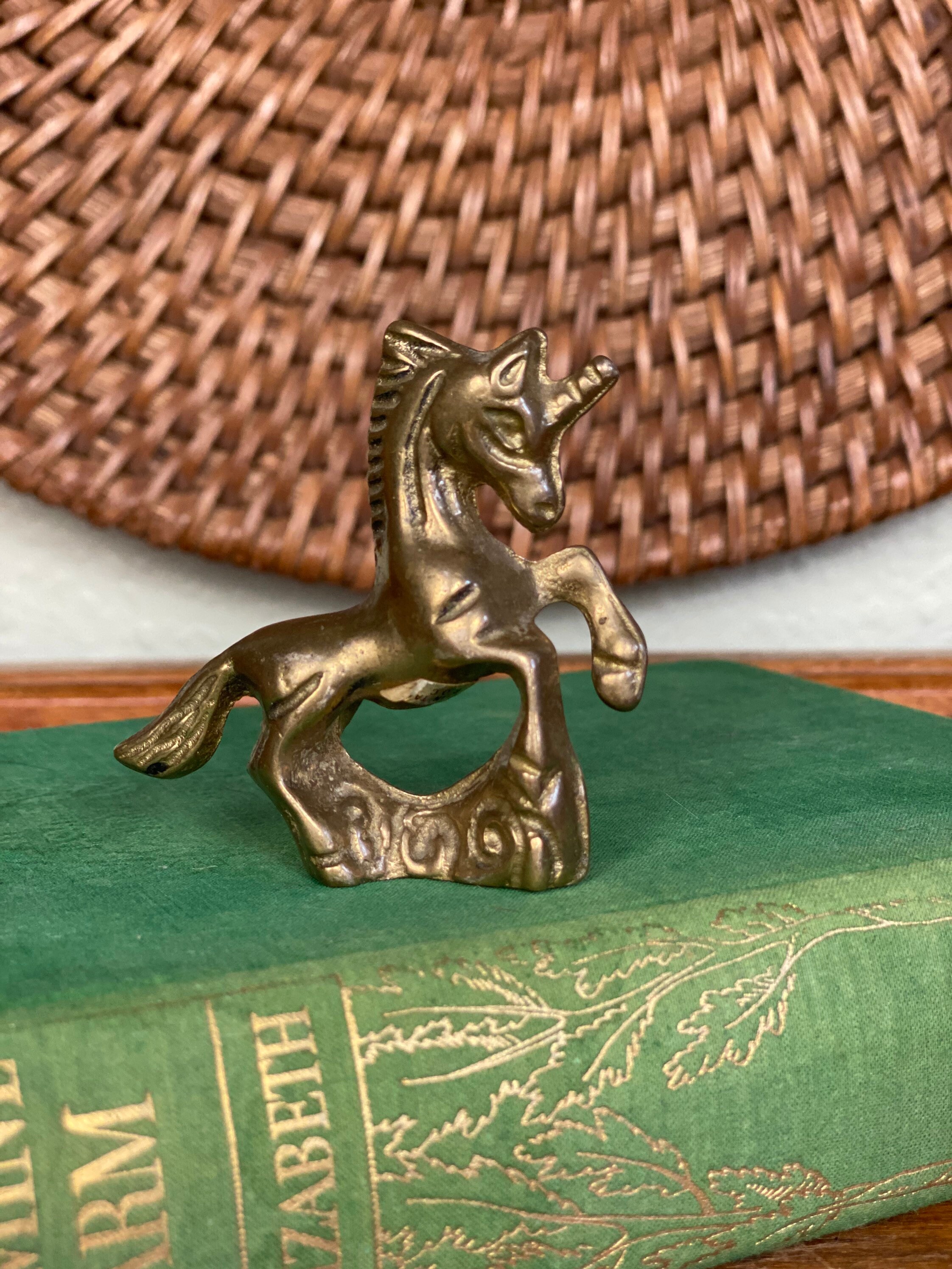 Brass Figurines Small Brass Unicorn Small Brass Owl Etsy