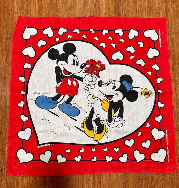 Vintage 1980s/1990s Mickey & Minnie Mouse Bandana… - image 1
