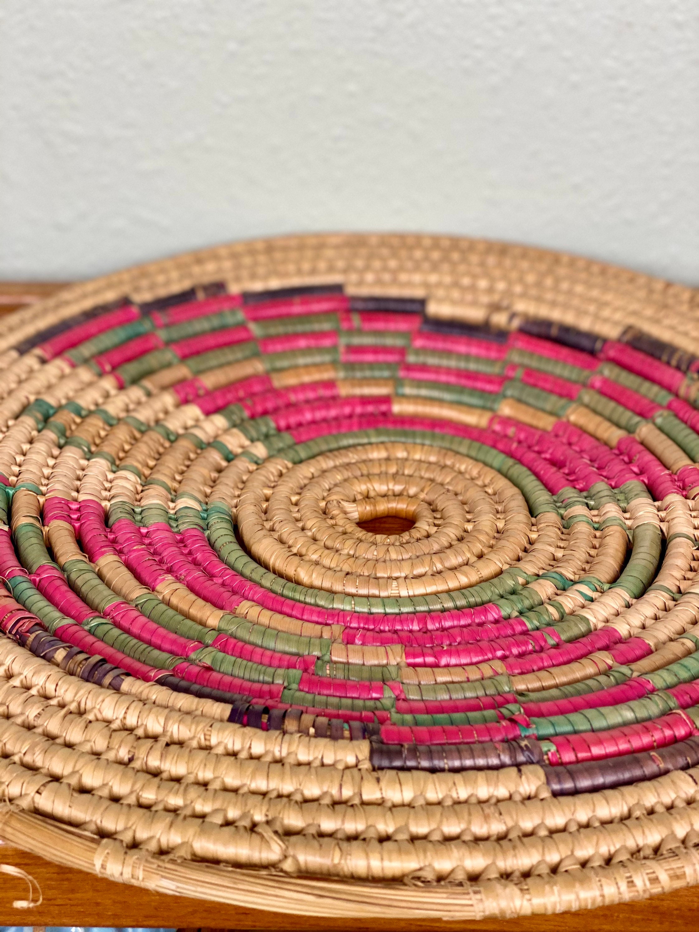 Vintage Mexican Woven Basket Coil Butterfly Wall Basket | Etsy