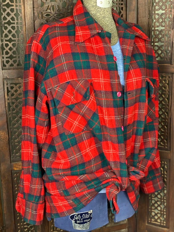 Vintage Pendleton Wool Plaid Shirt | 1950s Pendlet