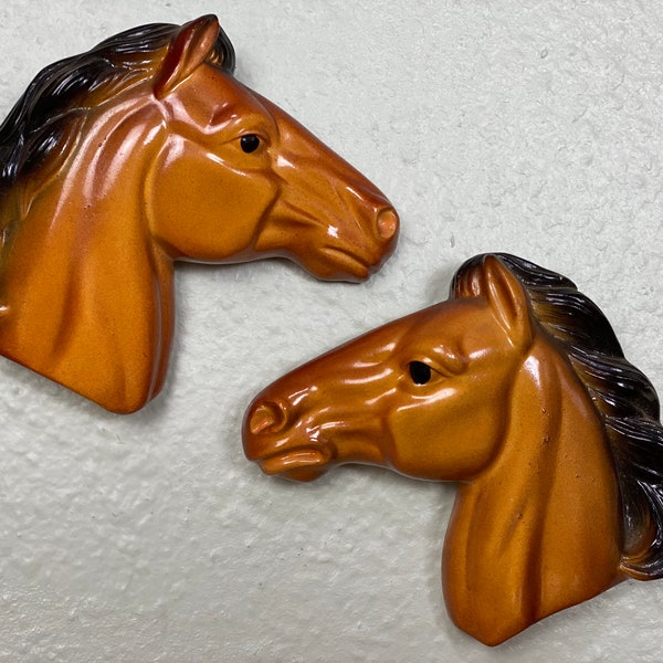 1951 Miller Studios Chalkware Horses | Horse Decor | Gift for Horse Lover | Farmhouse Decor | Tackroom Decoration | Barn Decor