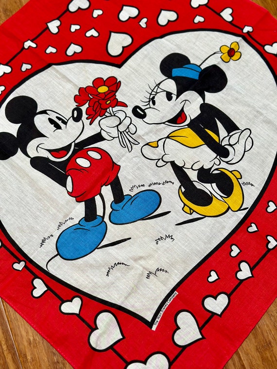 Vintage 1980s/1990s Mickey & Minnie Mouse Bandana… - image 4