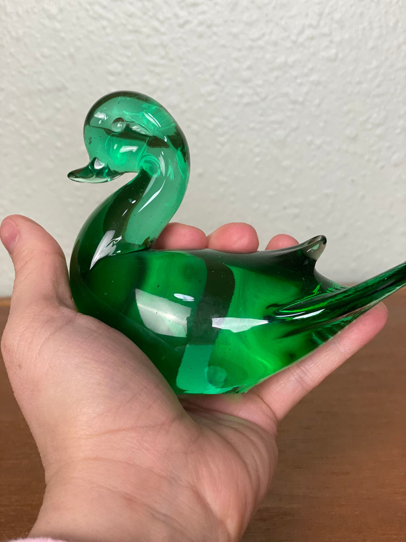 Murano Glass Duck Emerald Green Glass Bird Murano Swan Etsy