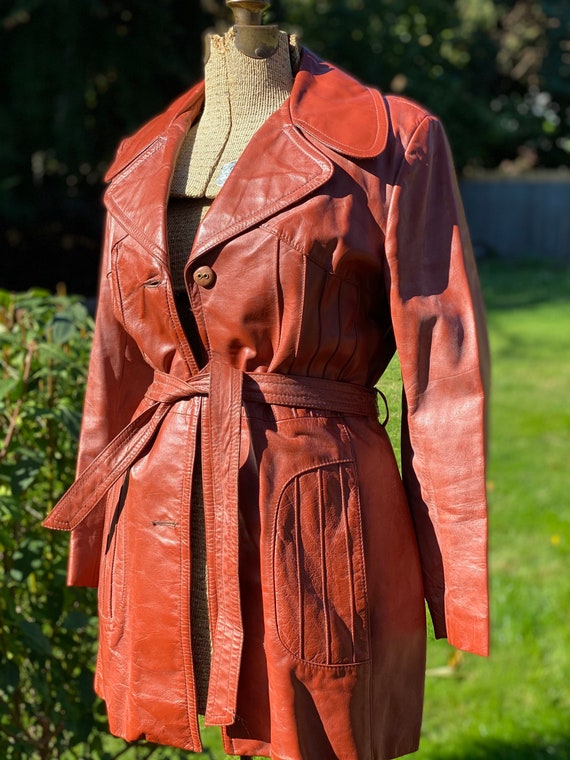 Vintage Leather Jacket | 1970s Leather Coat | Leat