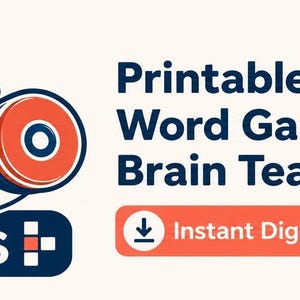 Può includere: Un banner grafico con il testo YOYO PUZZLES in grandi lettere arancioni e blu scuro, con la parola YOYO stilizzata come un yo-yo. Accanto, il testo recita Printable Crosswords, Word Games & Brain Teasers con un'icona di download.