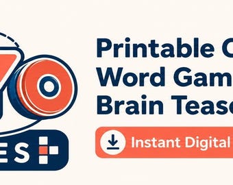 Libro di attività stampabile con puzzle YOYO / Puzzle di parole e numeri / Download digitale immediato in PDF