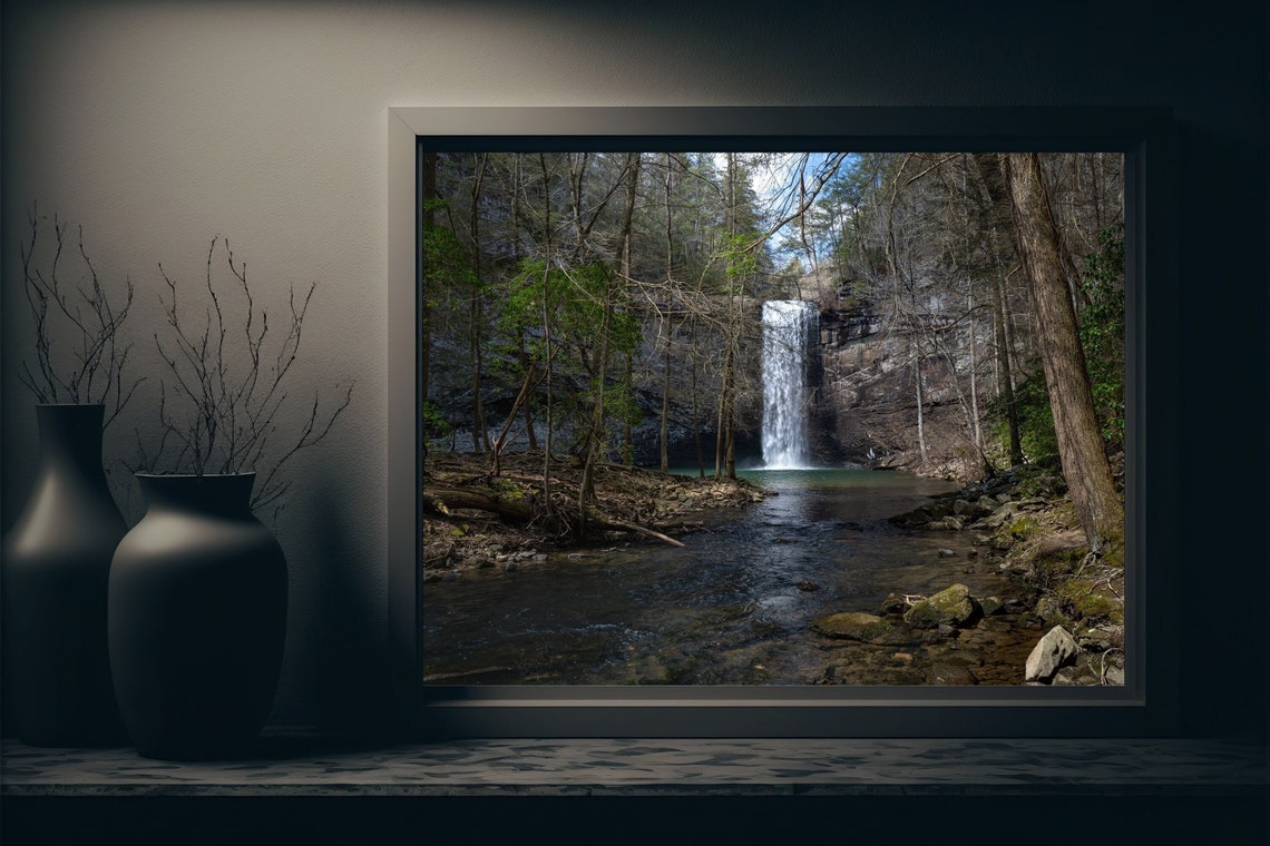 Foster Falls Waterfall Wall Art Tennessee Wall Hanging Landscape Foster falls waterfall wall art tennessee wall hanging landscape
