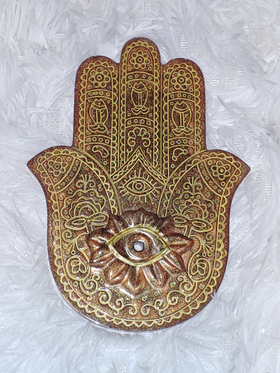 Hamsa Hand Incense Holder W/5 Incense Sticks Spiritual Etsy