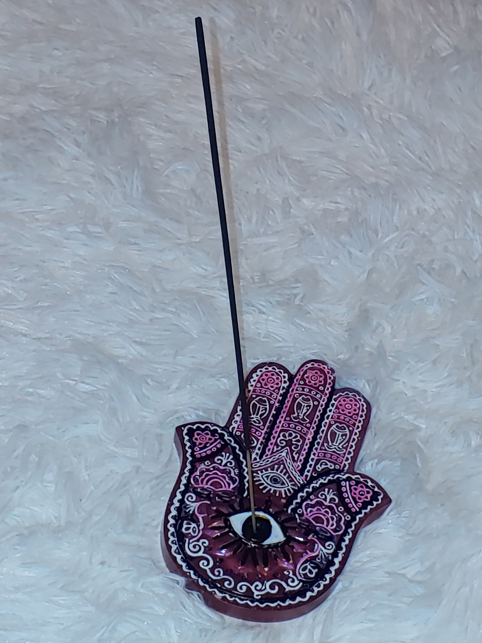 Hamsa Hand Incense Holder w/5 incense sticks Spiritual Etsy
