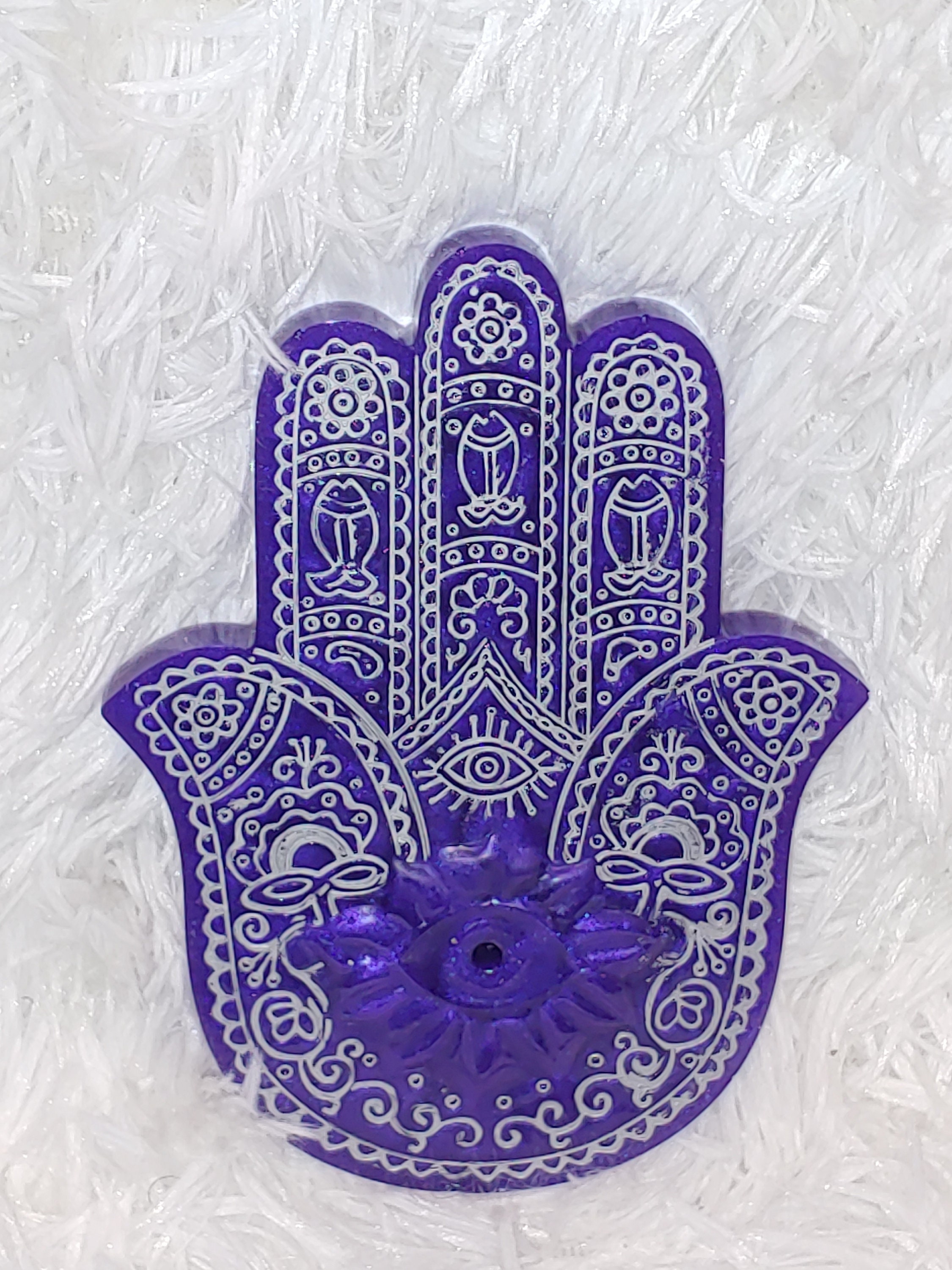 Hamsa Hand Incense Holder W/5 Incense Sticks Spiritual Etsy