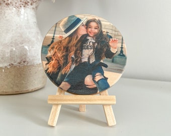 Custom Wood Photo with Stand, Picture Frames Personalized, Custom Photo Gift, Personalized Photo Gift, Photo on Wood, Mother's Day Gift