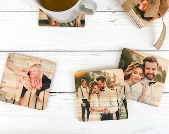 Personalized Coasters, Customized Coasters, Custom Coasters, Photo Coasters, Custom Photo Gift, Personalized Gift, Wooden Coasters