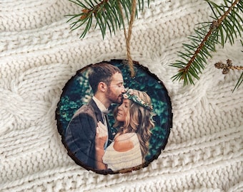 Personalized Christmas Ornament, Photo Ornament, Engaged Ornament, Custom Photo Gift, Memorial Ornament